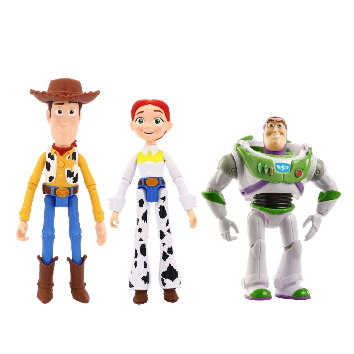 Figuras de Disney Pixar Woody, Jessie y Buzz en colores vibrantes